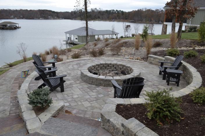 Fire pit and lake